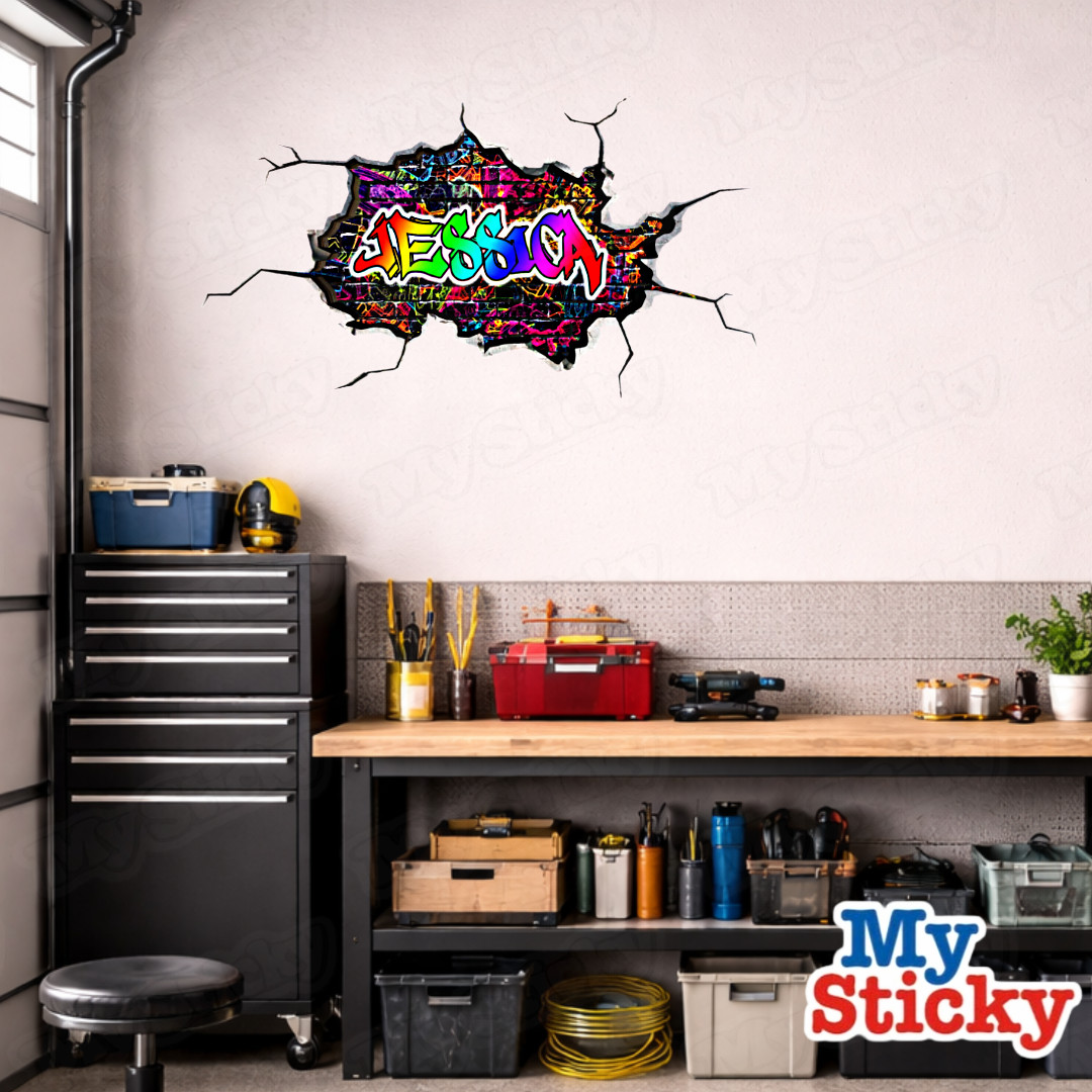 3D Graffiti Name Custom Personalized Vinyl Wall Sticker DIY Room Decor Kids New