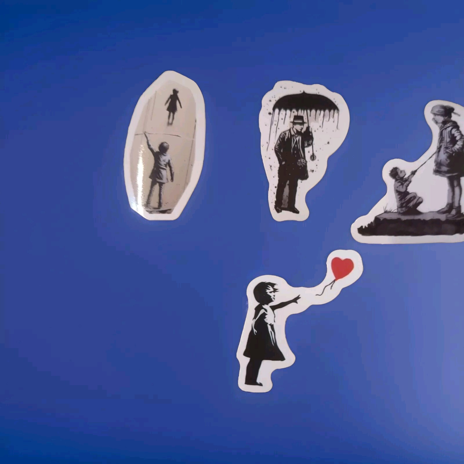 17 Pc. Banksy Art Sticker Pack White – Waterproof – Street Art – France