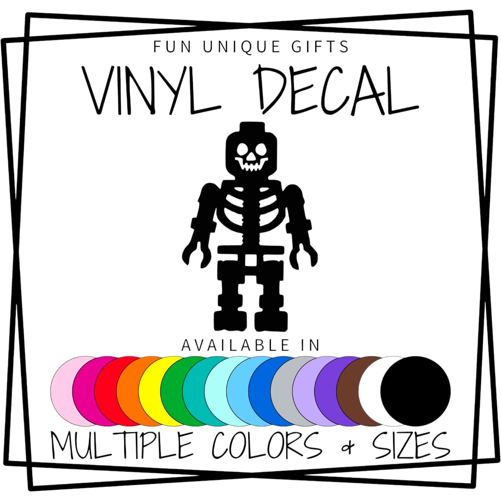 Lego Skeleton Vinyl Decal Sticker -Multiple Colors & Sizes- FREE SHIPPING