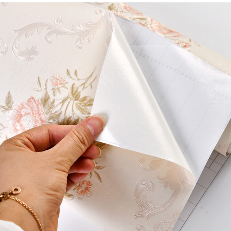 Wallpapers Embossed Textured Self-adhesive Wall Stickers Decal Floral DIY Modern