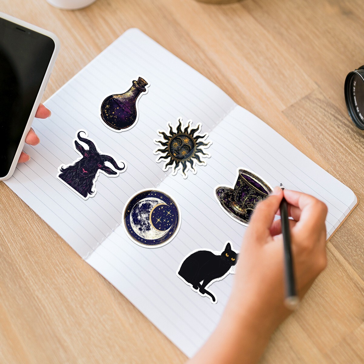 50pcs Waterproof Vinyl Stickers Dark Magic Witch Luggage Phone Laptop Car Window