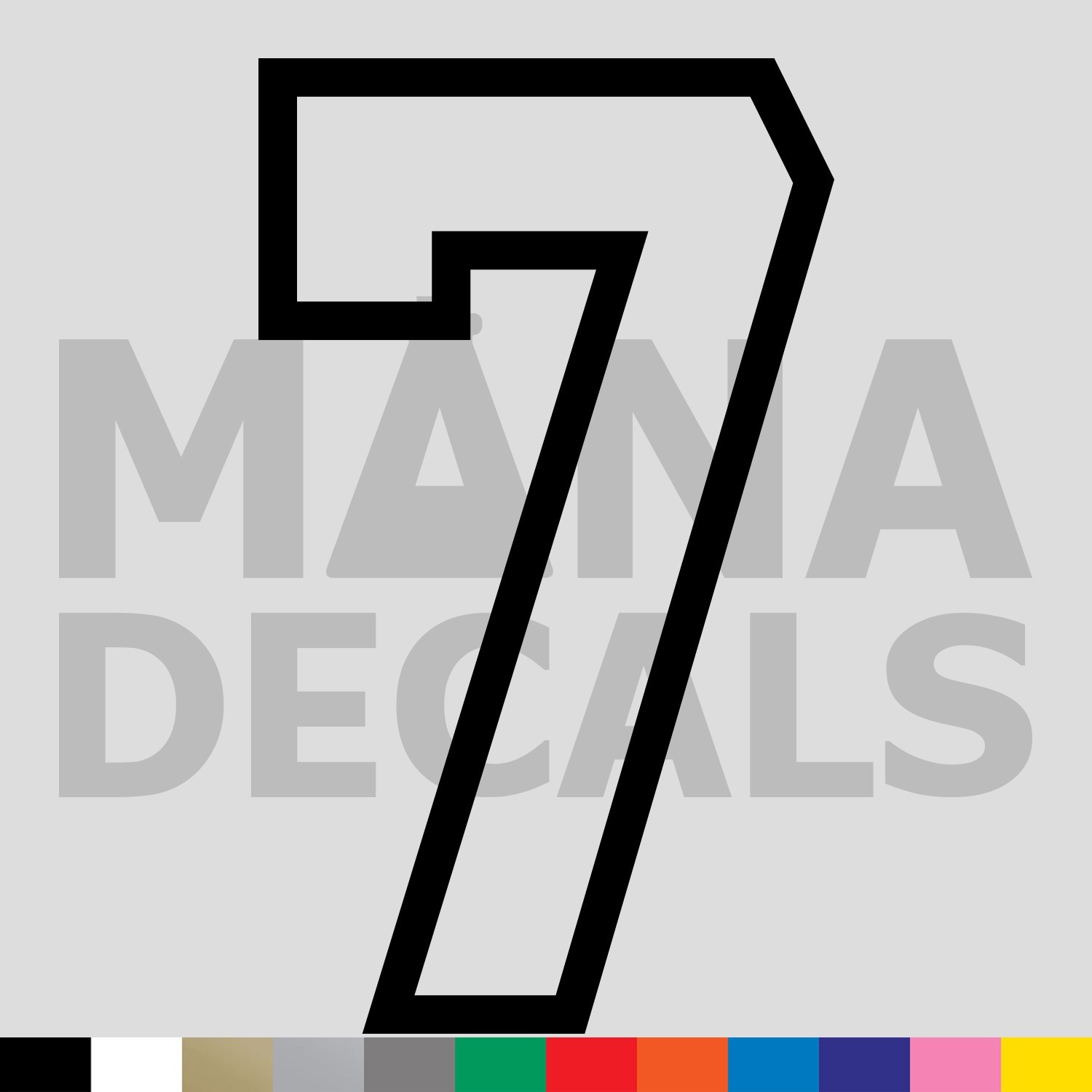 Number Seven 7 Vinyl Die Cut Decal Sticker – Jersey Sport Varsity Outline