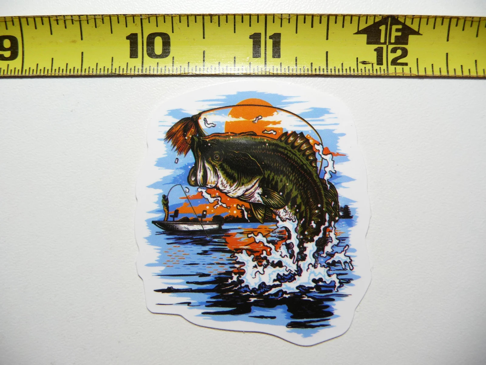 AWESOME COLORS DESIGN FISH FISHING MAN BOAT SMALL STICKER DECAL SPORT HOBBY