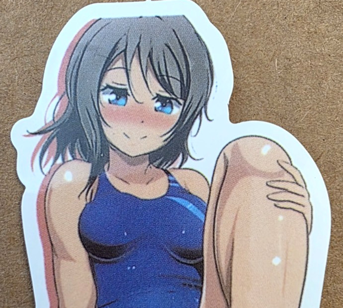 Waifu Sticker Summer Girl Bikini Princess Idol Beach Anime Manga Pinup Pin Up
