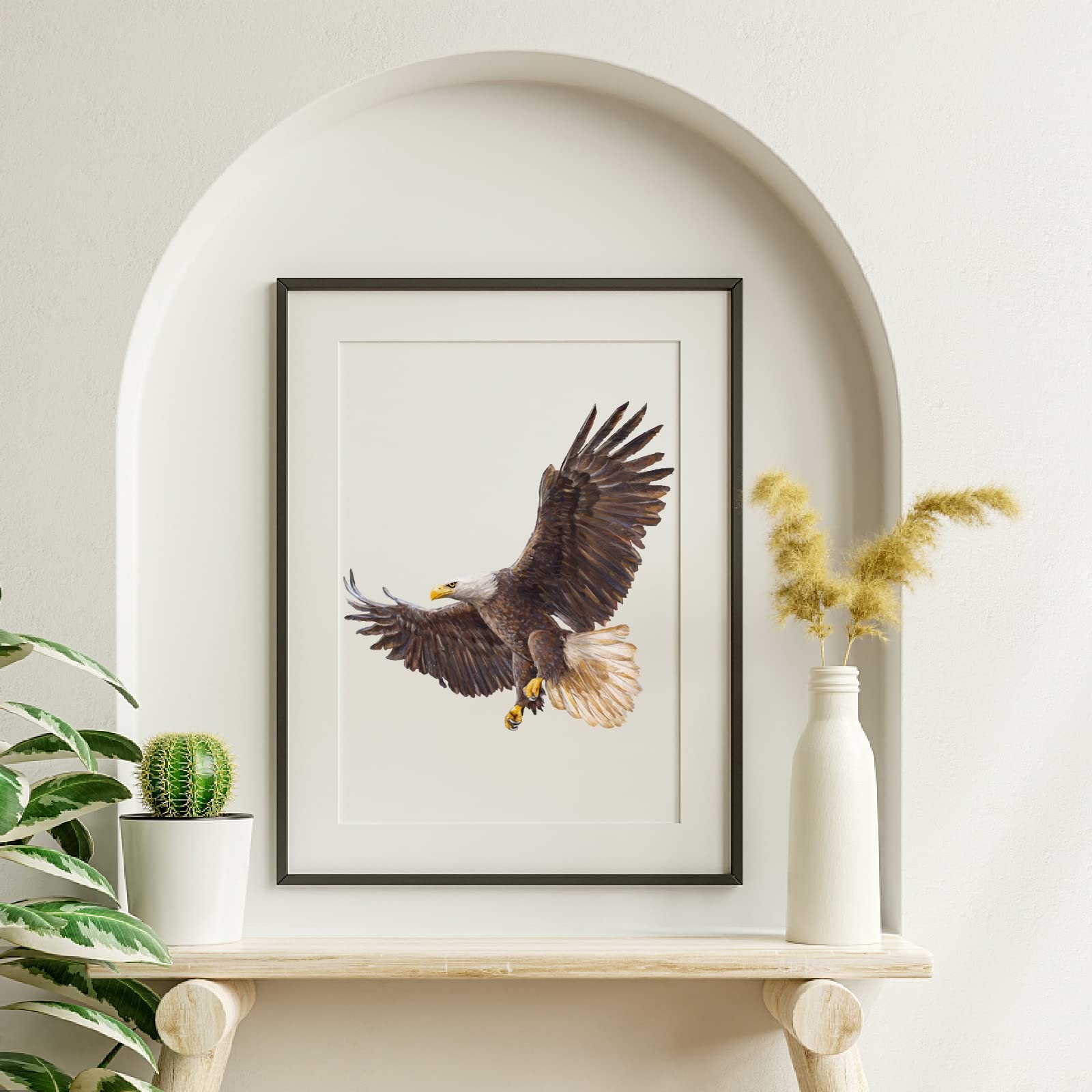 3 Pcs Flying Bald Eagles Birds Wall Stickers, Removable Vinyl Peel and Stick …
