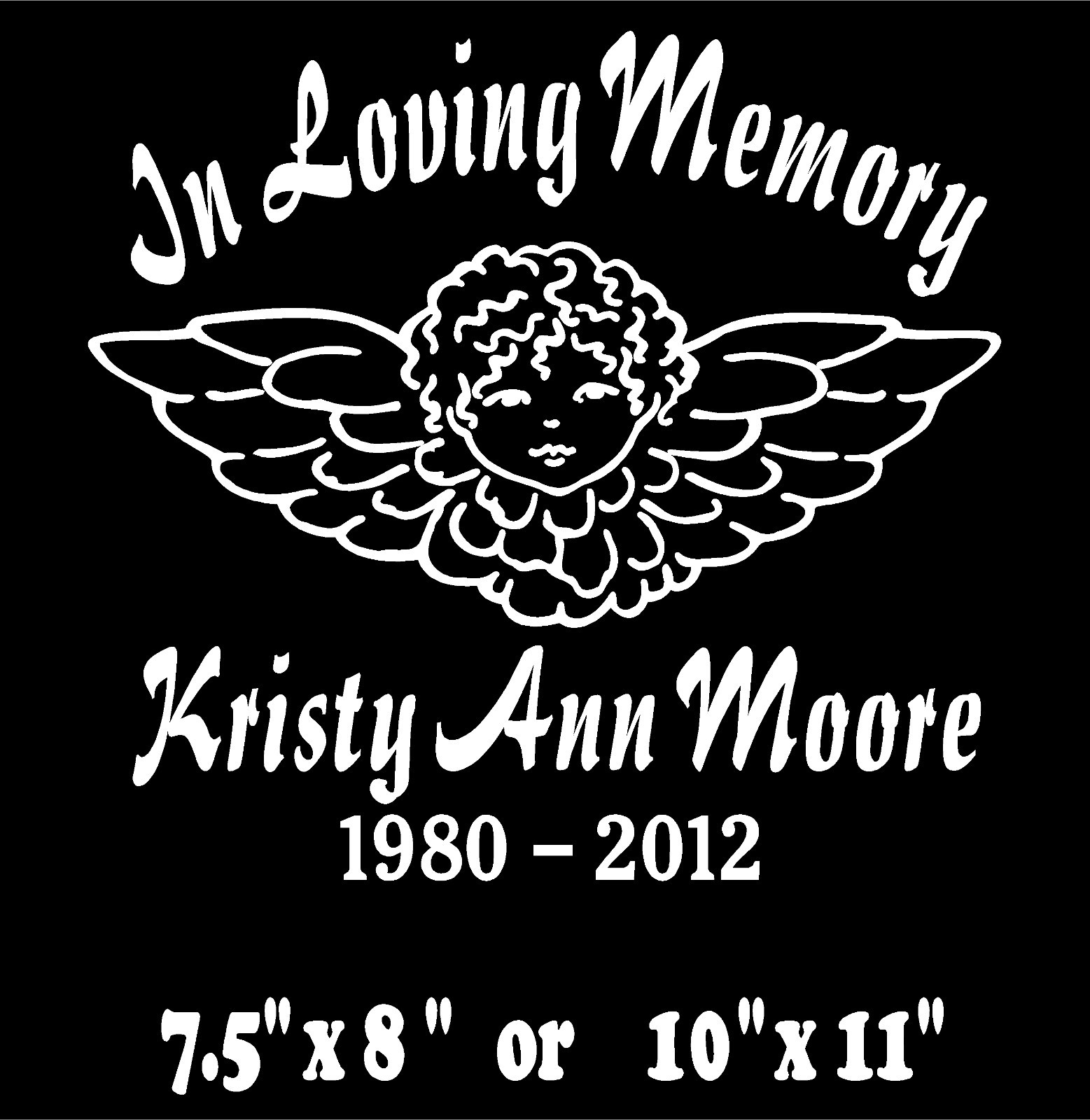 Angel Cherub In Loving Memory Decal Car Window Vinyl Sticker Personalized