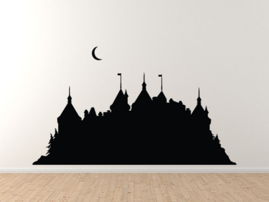 Medieval Landscape Architecture – Forest Castle Version 1 – Vinyl Wall Decal
