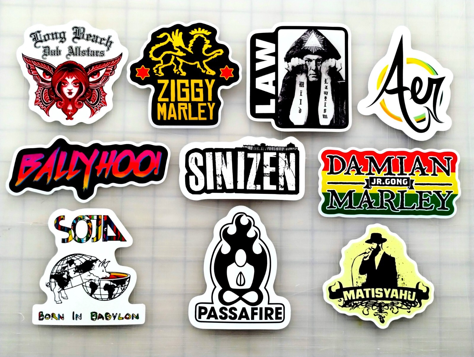 Modern Reggae Vinyl Sticker Lot (10 Pack) SET 2 ska punk stoner weed marijuana
