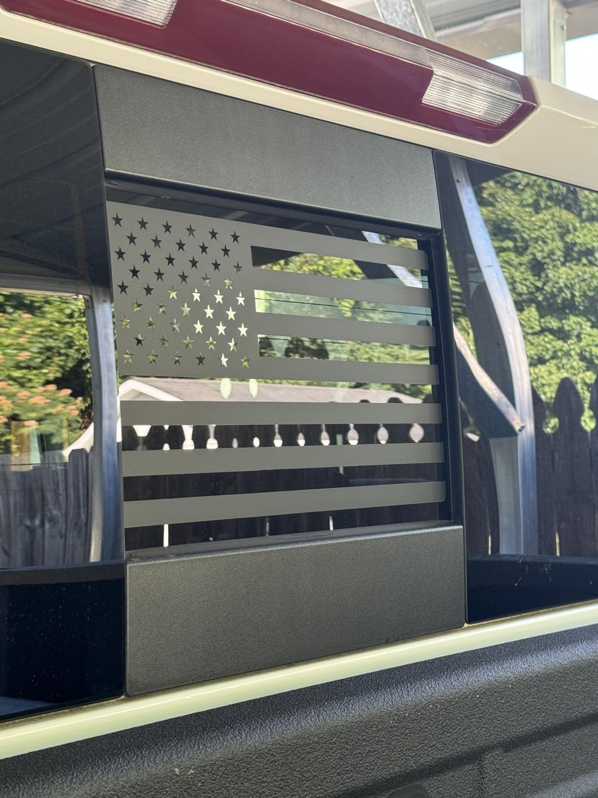 for Chevy Silverado/GMC Sierra 2019-2024 Back Center Sliding Window USA Flag