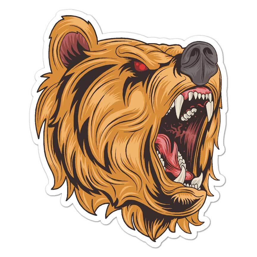 Grizzly Brown Bear, Vinyl Decal Sticker, Indoor Outdoor, 3 Sizes, #8069