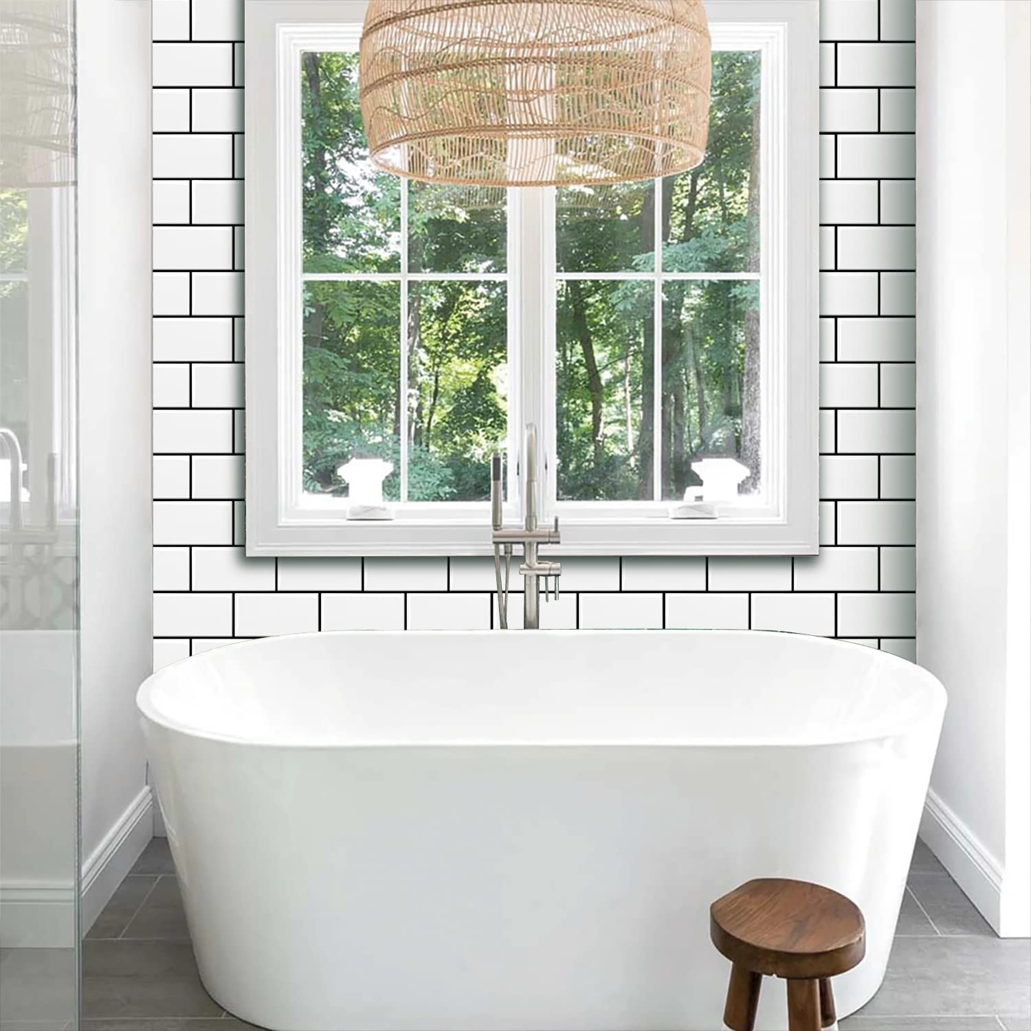 10-Sheet Backsplash Peel and Stick Subway Tile, Self Adhesive Vinyl Wall Tile…