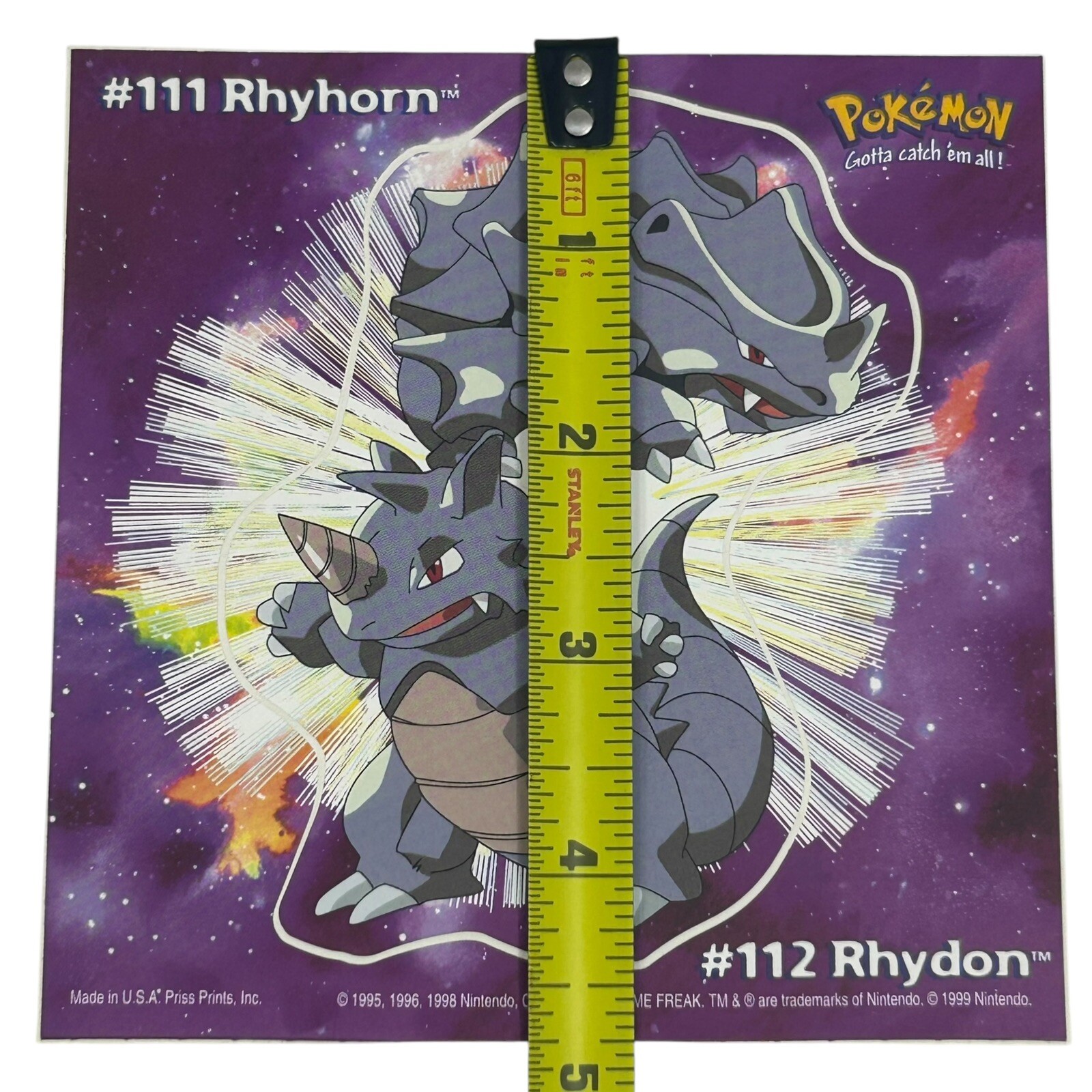 Pokemon Collect ’em Stick-Ups Rhyhorn #111 Large 4” Sticker Priss Prints