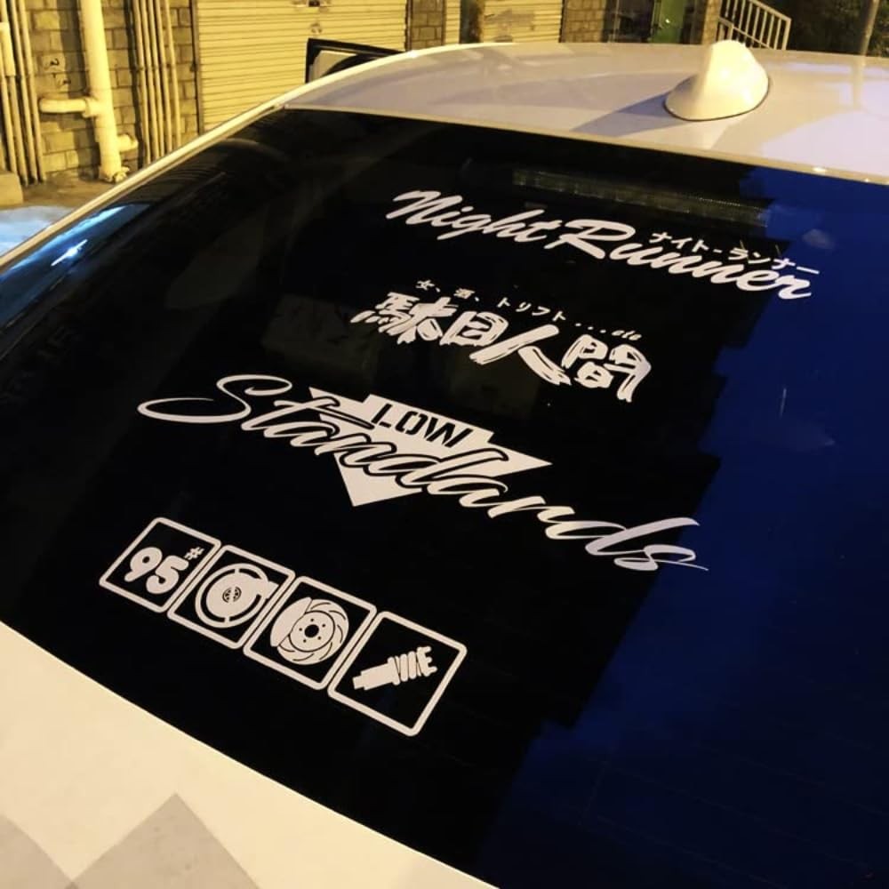 Car Stickers for Night Runner Low Standards 95# Turbo Decal Auto Rear Windshi…