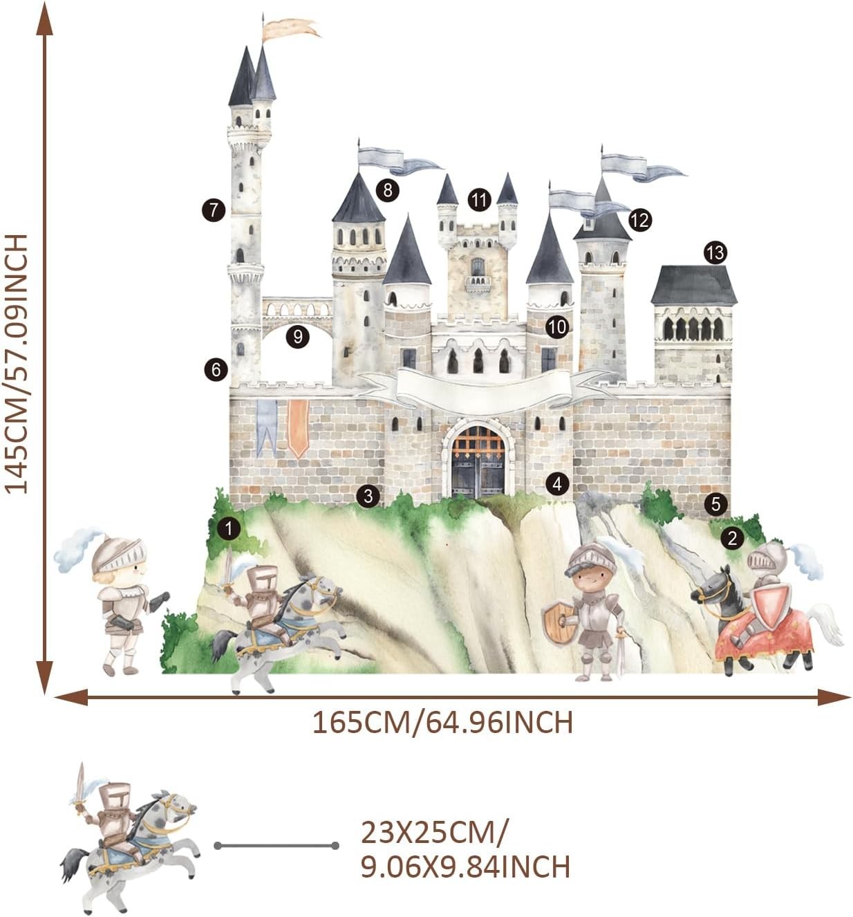 Large Watercolor Wall Sticker for Playroom