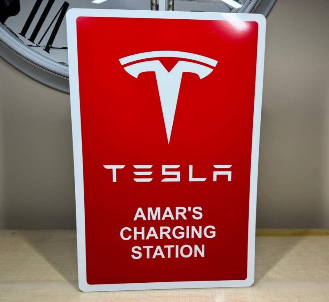 Tesla Charging Sign Wall Connector Home Mobile Charger Model 3 S X Y