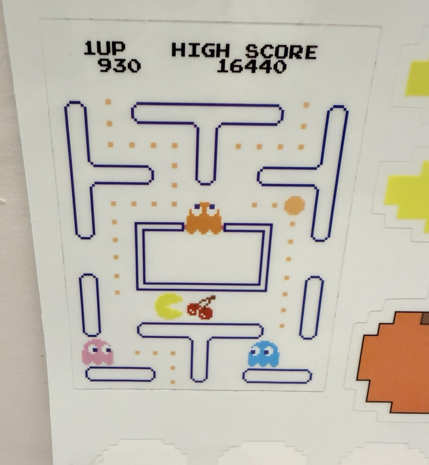 Vintage Pac man Stickers Arcade Pixel Assorted Sticker Video Games Pacman Retro