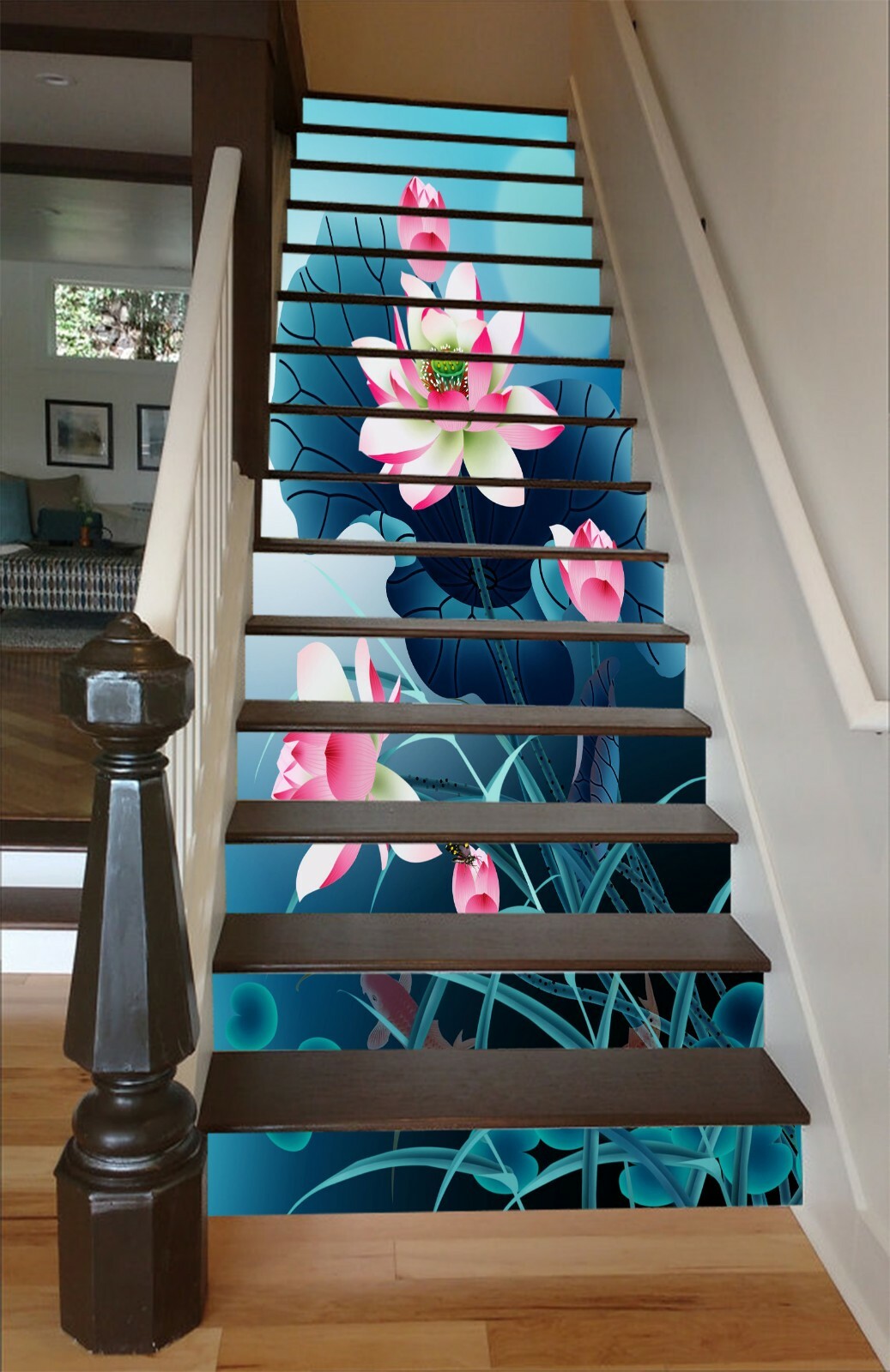 3D Beautiful Lotus 476NA Stair Risers Decoration Photo Mural Decal Wallpaper Fay