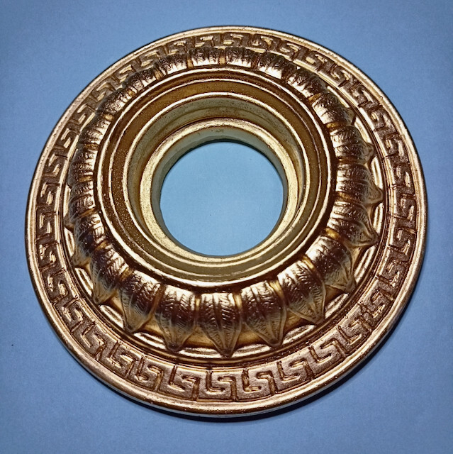 Gypsum Stucco Ornament Relief Rosette "Rondell" In White Gold Silver Etc.