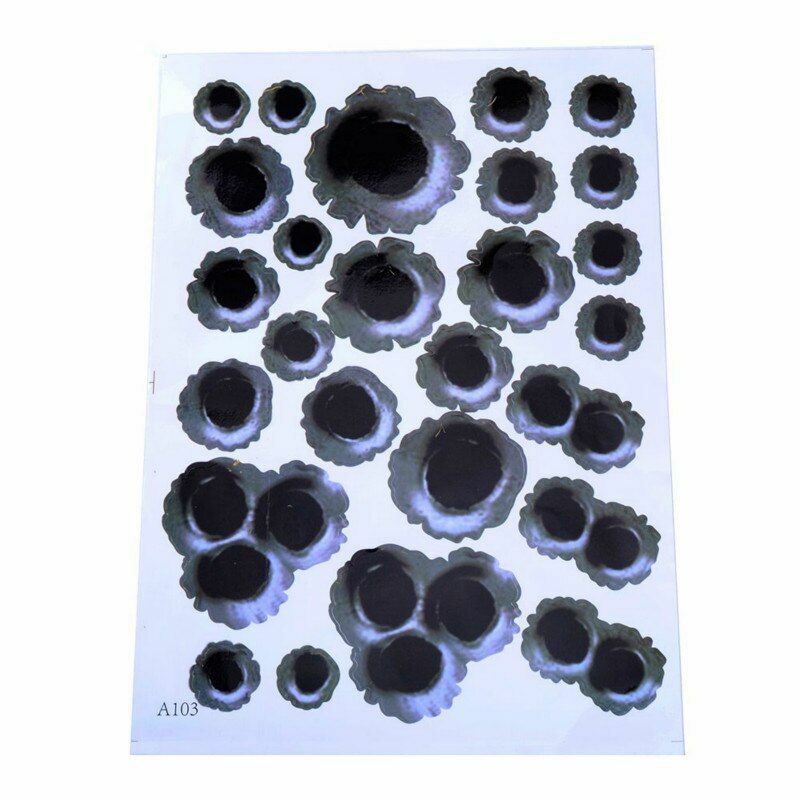3D Car Rust Sticker Hide The Rust Bullet Hole Design Decal Realistic Scratch
