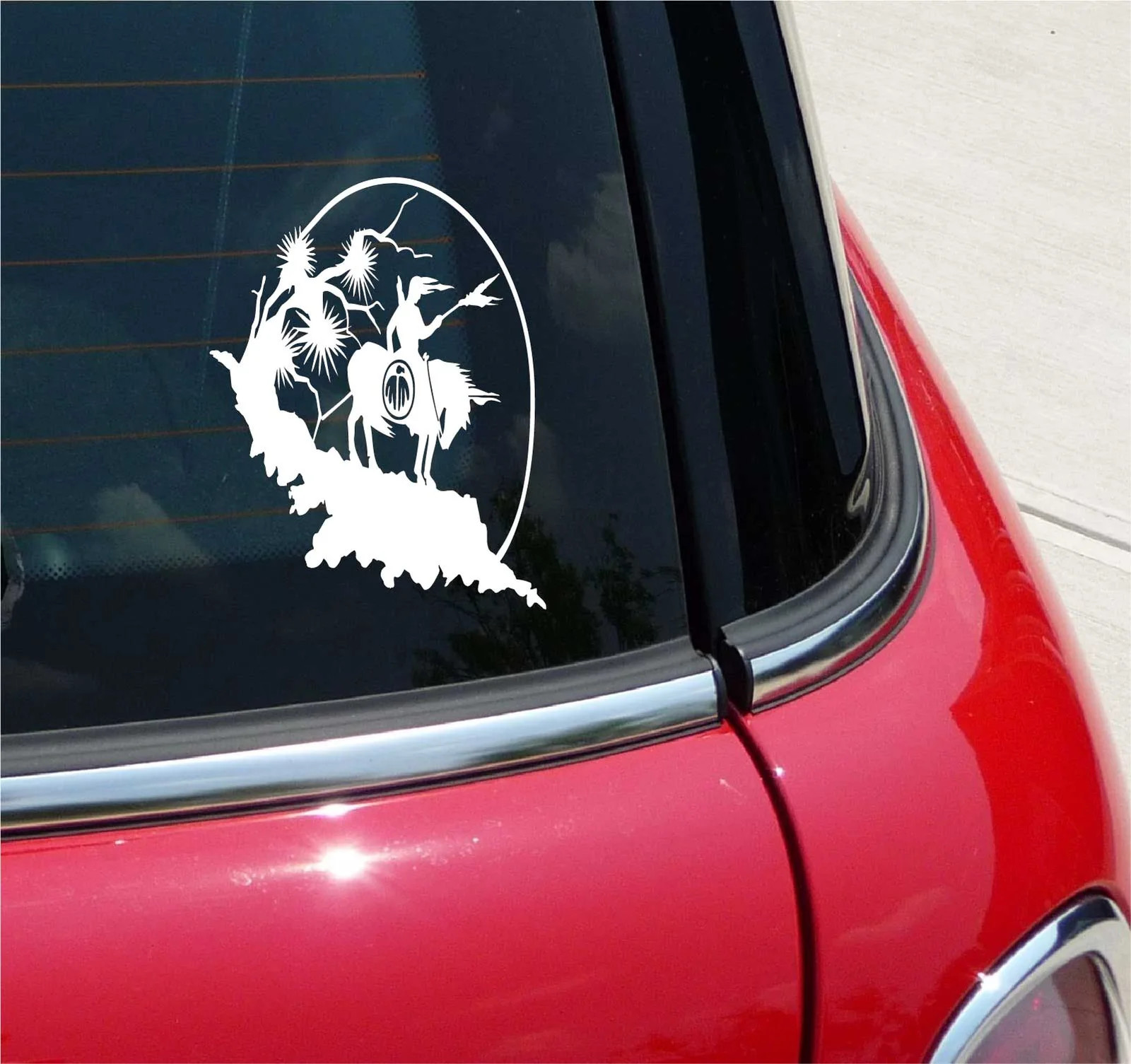 INDIAN MOON HORSEBACK SPIRITUAL SOUTHWEST GRAPHIC DECAL STICKER ART CAR WALL
