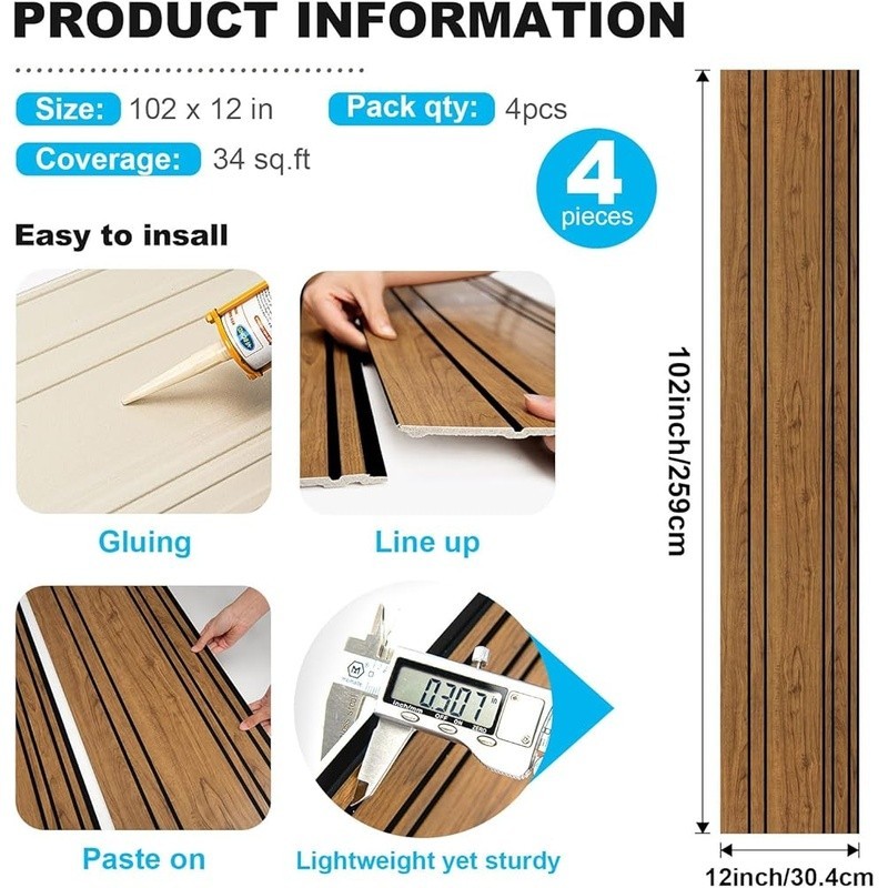 Lightweight Faux Wood Wall Panels Easy Install Eco-Friendly Durable Home Decor