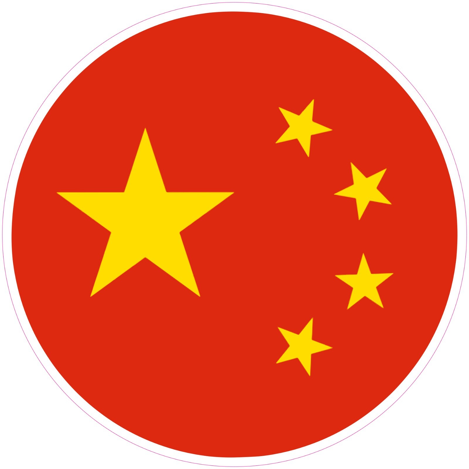 China Round Country Flag Vinyl Decal Sticker Car Truck Bumper Laptop Mug