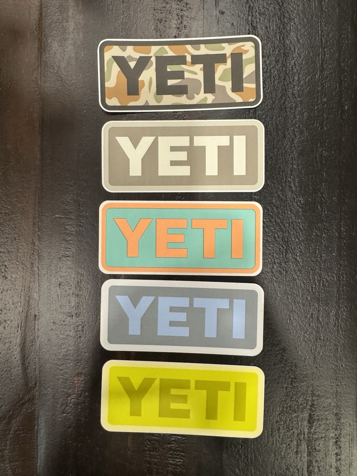YETI Decals Camo Big Sky Blue Fire Fly Taupe Sticker (Lot of 5) HTF RARE 🔥