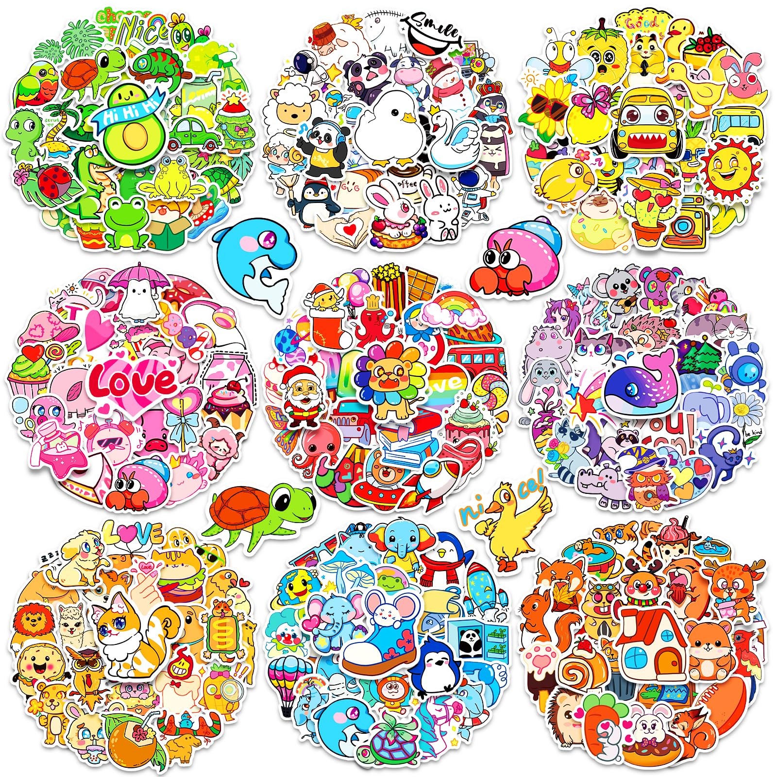600Pcs Stickers for Kids, Water Bottle Vinyl Waterproof Scrapbook Cute Bulk Pack