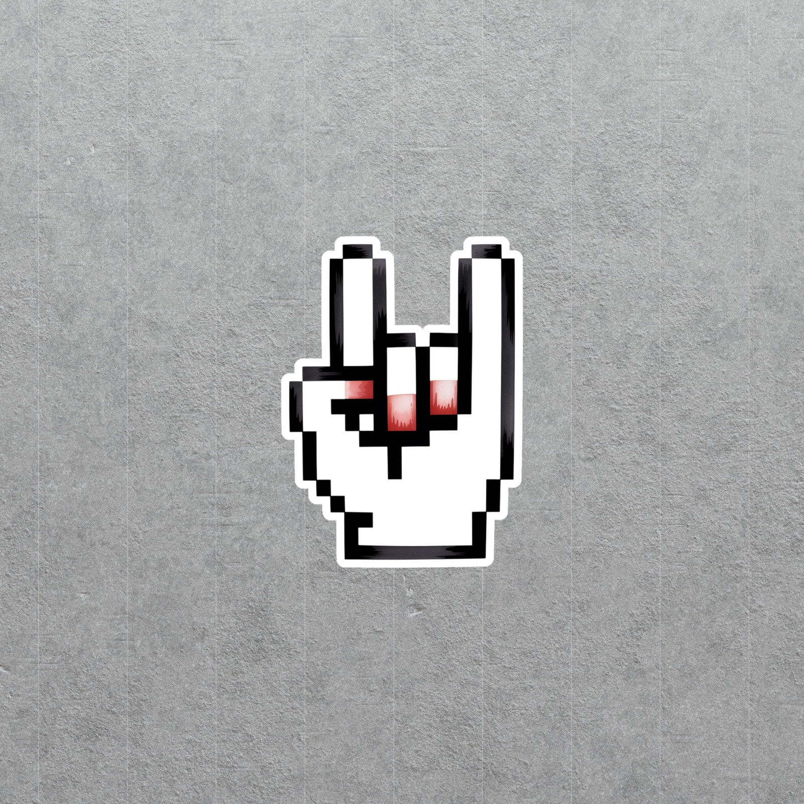 Pixel Rock Hand Vinyl Sticker Decal for Laptops and Devices #6918