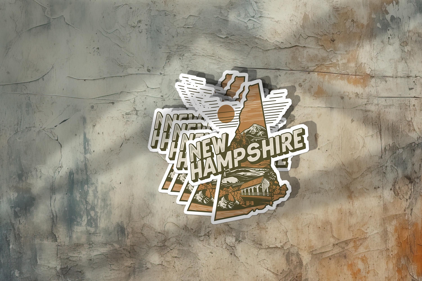 Retro Vinyl State Sticker – New Hampshire
