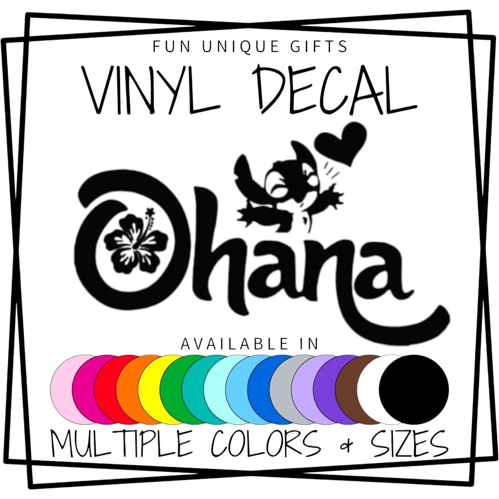 Ohana Stitch Vinyl Decal Sticker -Multiple Colors & Sizes- FREE SHIPPING
