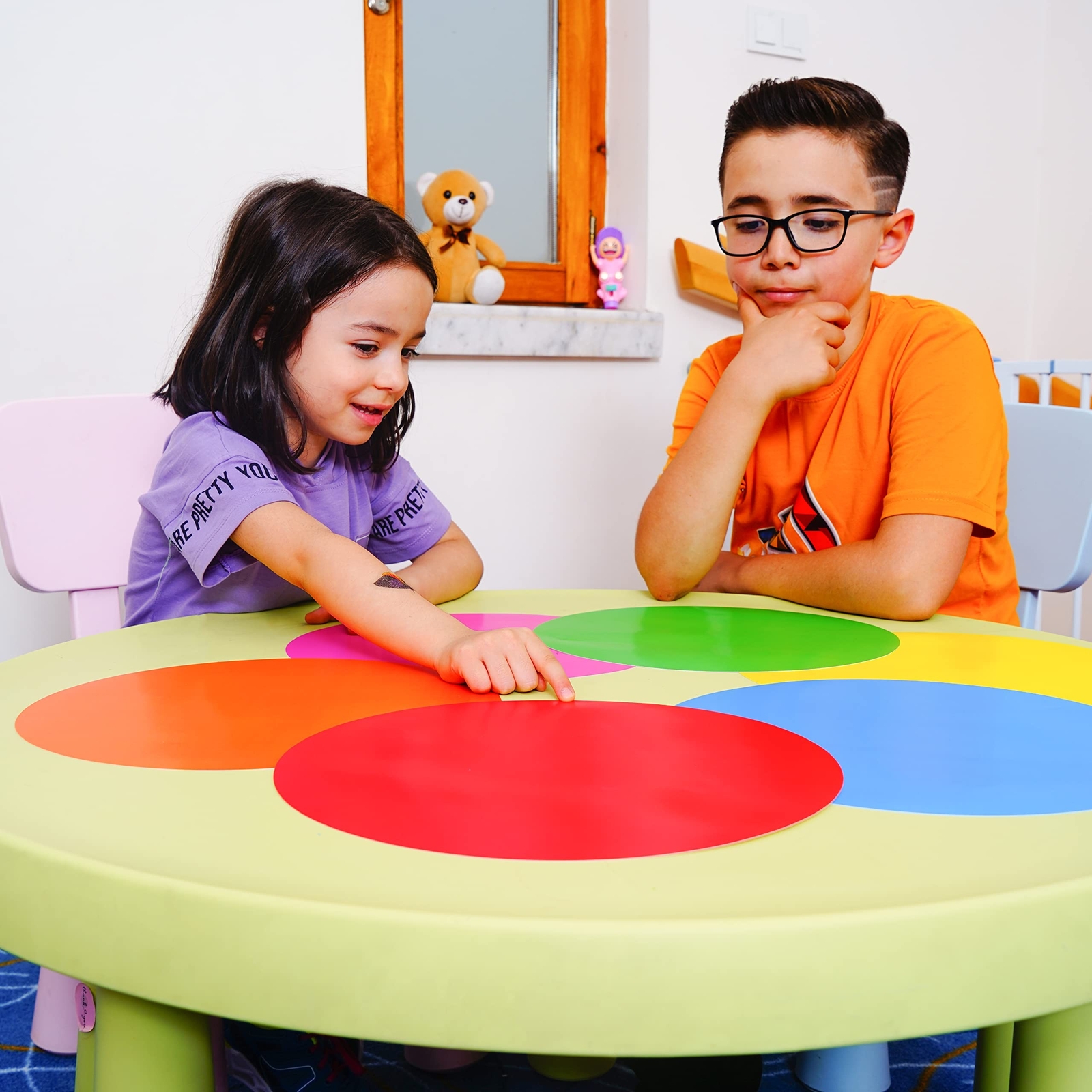 Dry Erase Circles 6 Pcs 12"Big Size Vinyl Dots for Classroom and Kindergarte…