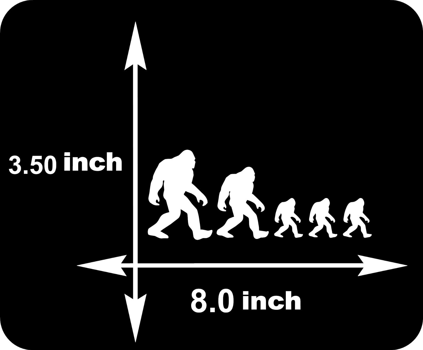 Bigfoot Sasquatch Family Stick Figure vinyl Decal Sticker car truck 8" x 3.50"