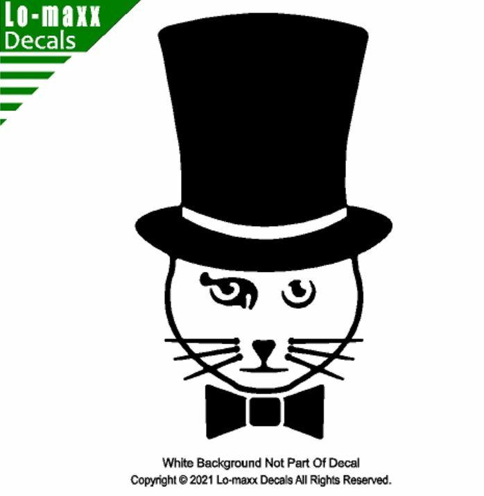 Top Hat Cat Kitty Car Truck Window Whimsical High Quality Die Cut Vinyl Decal
