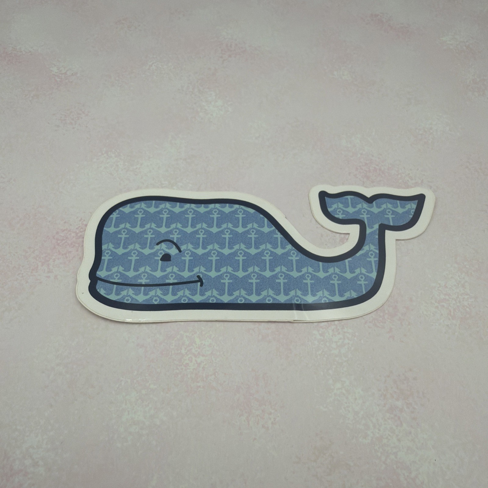 Vineyard Vines Blue Anchor Background Whale Sticker Decal NEW 4”