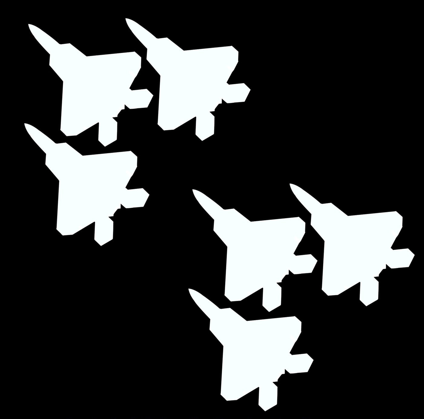 US Fighter Jet silhouettes 2 Pk 5" Vinyl Decals Vehicle Windows Any Flat Surface