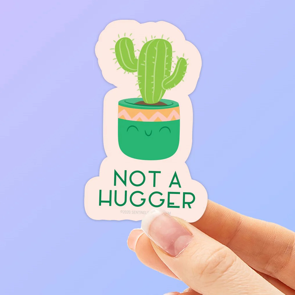 Not a Hugger Cute Cactus Sticker