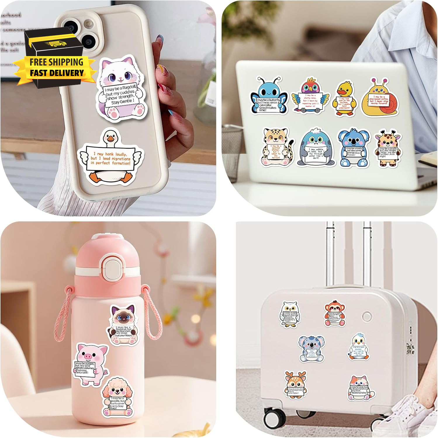112 Pcs Emotional Support Animal Stickers – Affirmation Sticker Pack for Adults