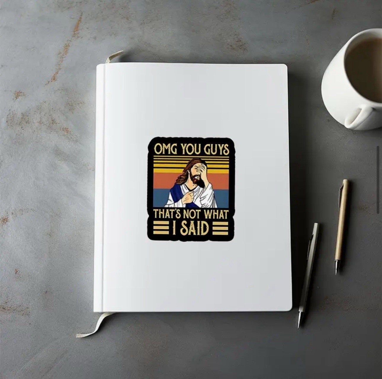 2 PACK Jesus “OMG You Guys That's Not What I Said" Retro 2” Vinyl Sticker SetLot