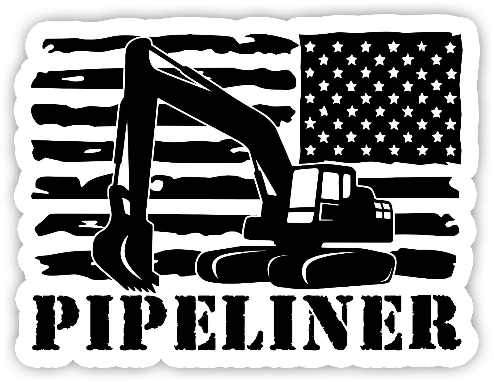 Pipeliner black and white colorway a vinyl sticker waterproof Decal UV Laminated