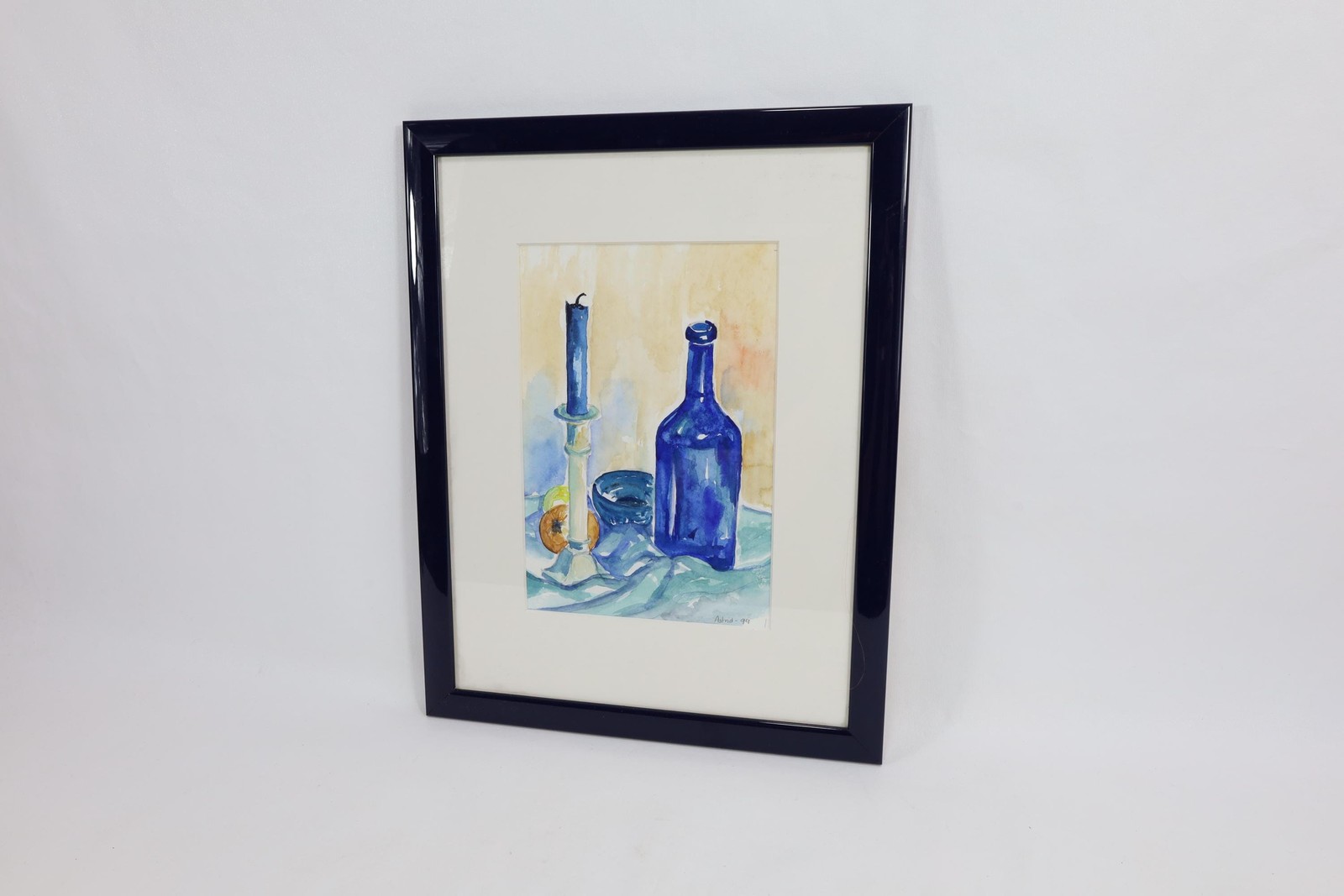 Original Norwegian Water Painting by Astrid 1999 – Vibrant Nordic Artwork with
