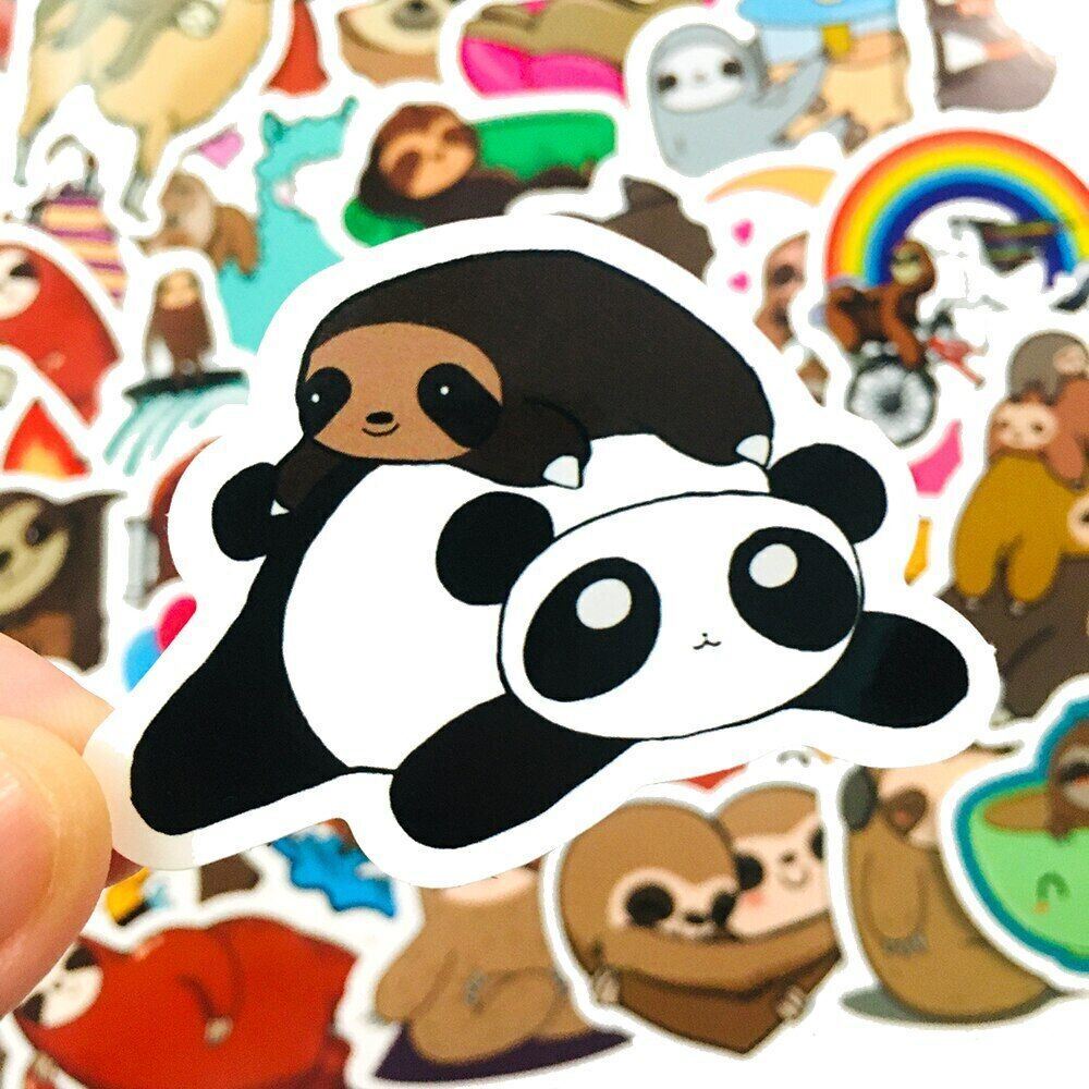 SLOTH Stickers [B] LAZY FUNNY ~ Waterproof Vinyl SCRAPBOOK Laptop Phone Decal