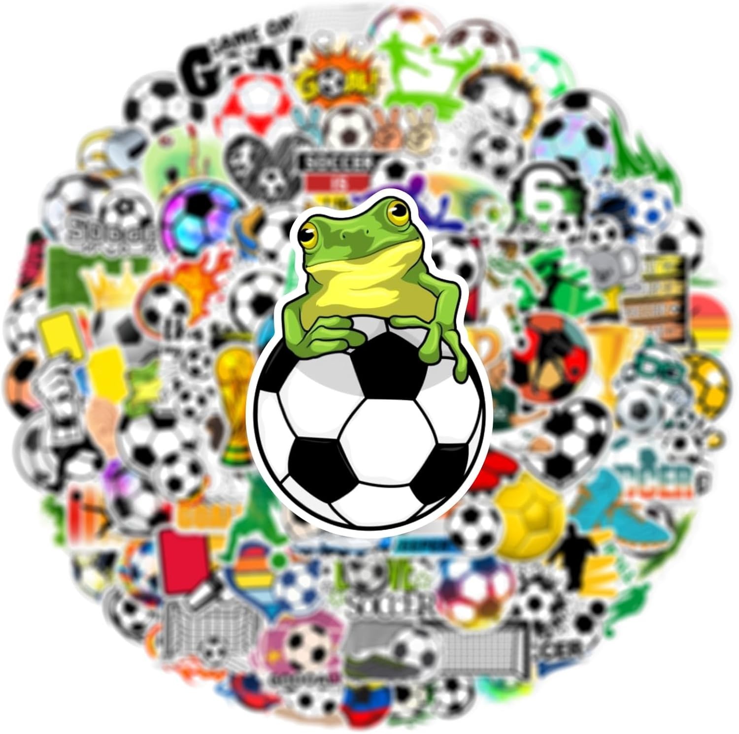 100pcs Soccer Sport Stickers for Kids, Cool Soccer Waterproof Vinyl Decal for…