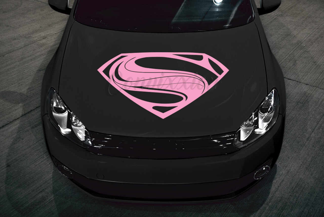 Superman Hood Decal Car Truck Door Glass Vinyl 32" S Shield Single Color