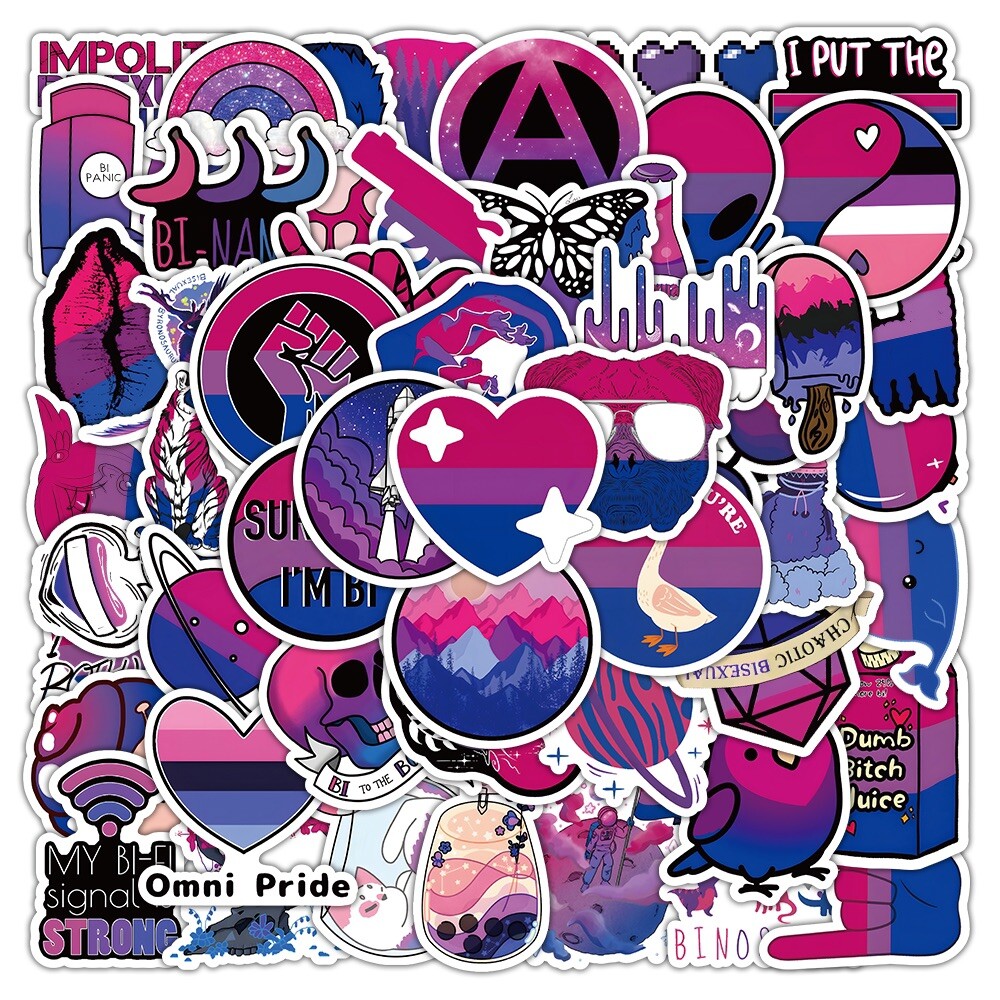 10 Random Bi Sexual Pride Stickers LGBTQ+ Pride Month Decals Laptop Car Yeti