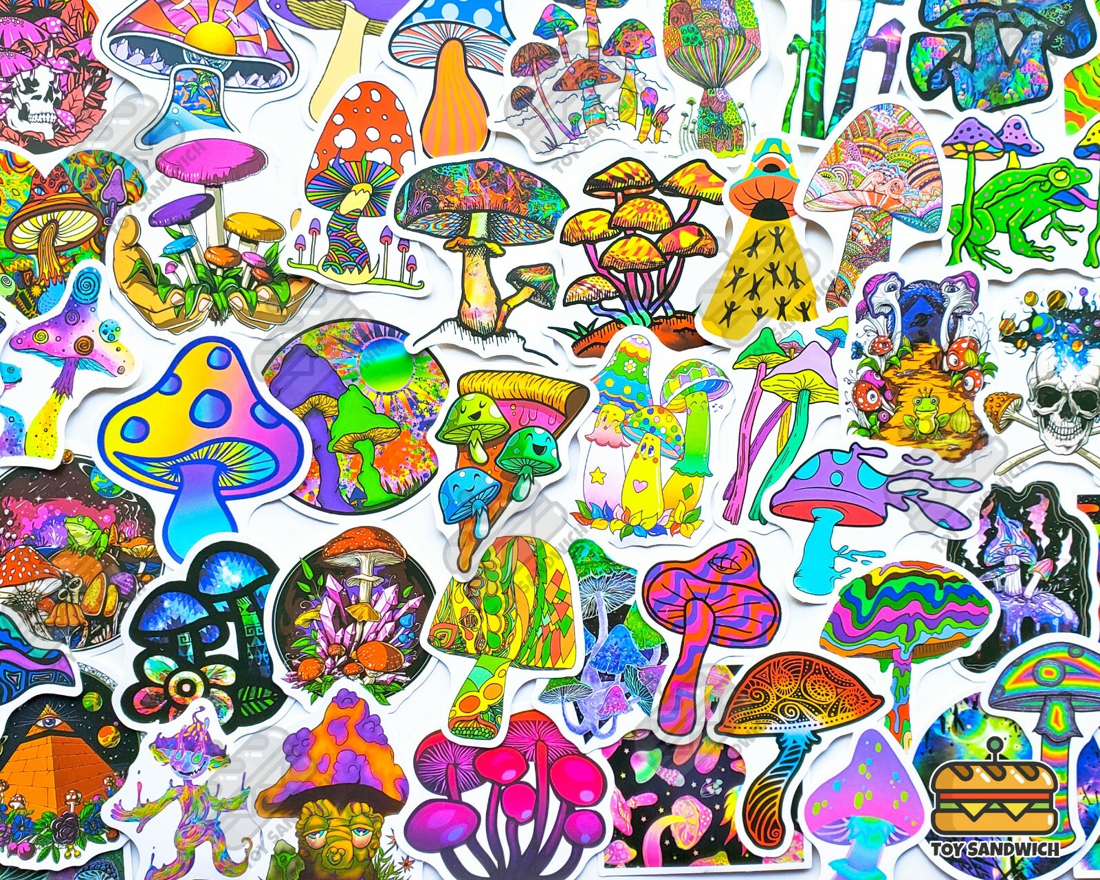 50 pcs "Trippy Mushroom" Sticker Pack 420 Get High Psychedelic Nature Decals
