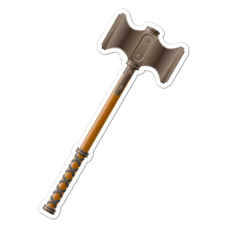 Battle Hammer Thor, Vinyl Decal Sticker, Indoor Outdoor, 3 Sizes, #7683