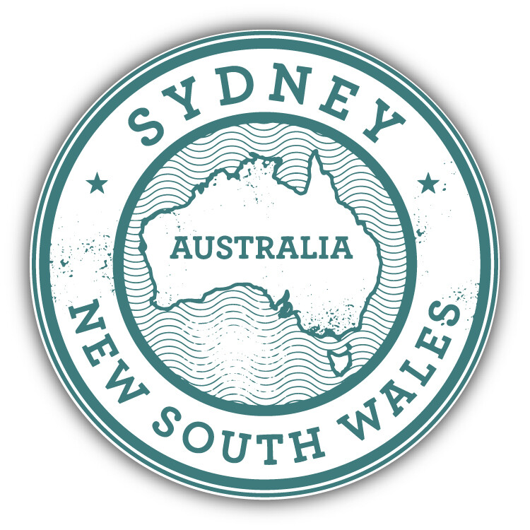 Sydney City Australia Map Grunge Stamp Car Bumper Sticker Decal