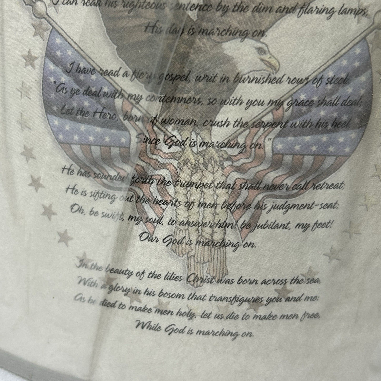 Patriotic Bald Eagle Lamp Shade ALMC America USA Flag Battle Hymn of Republic