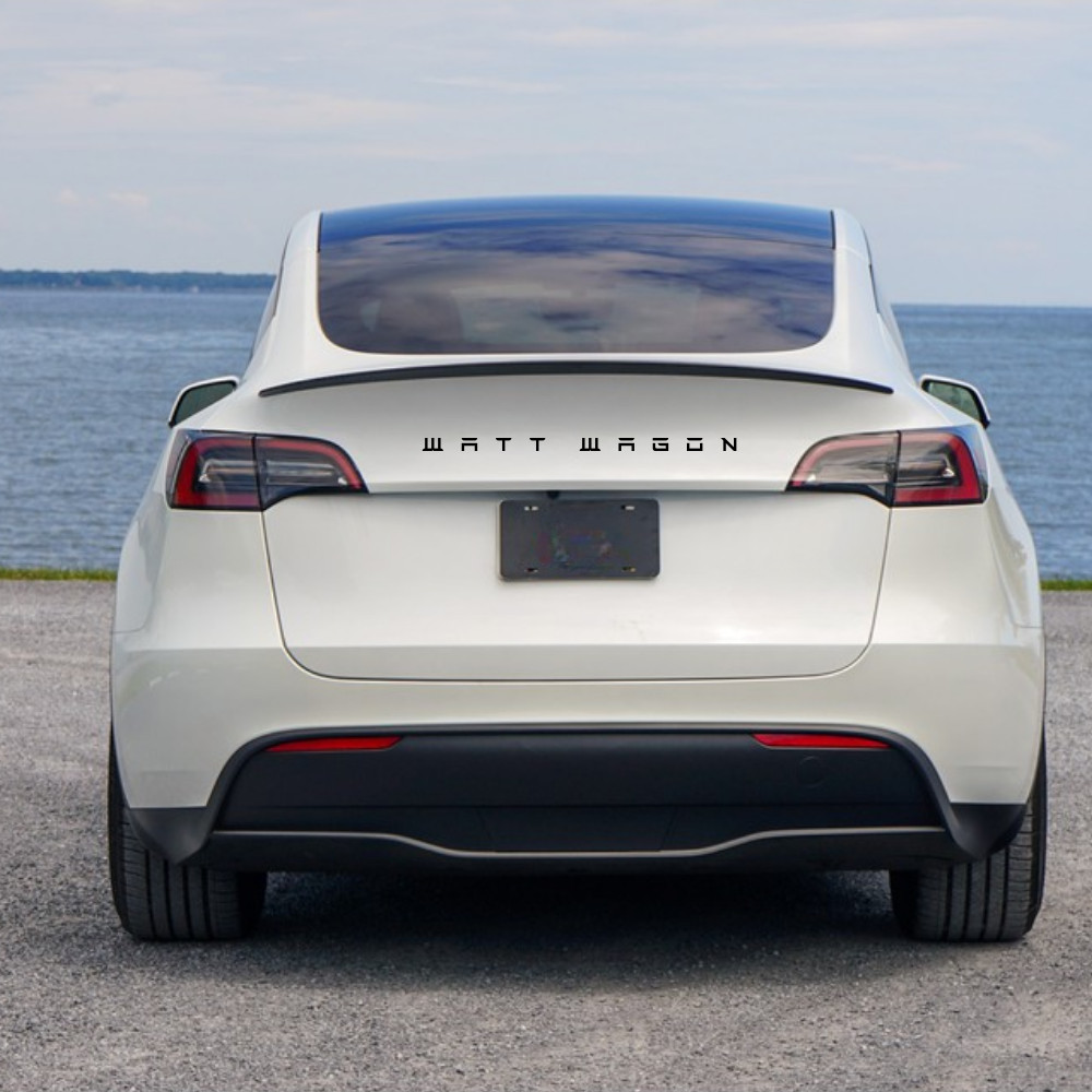 Custom Tesla Letters Emblem Stylized Font Any Word Matte Black Metal Model 3 Y